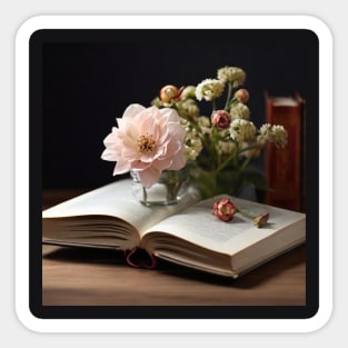 book flowers Sticker